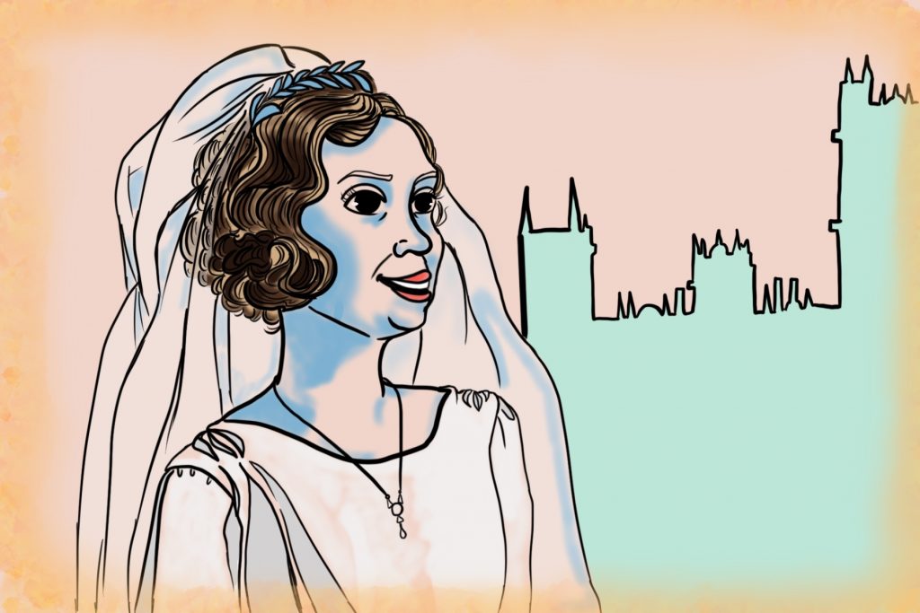 An illustration of a female character from Downton Abbey.