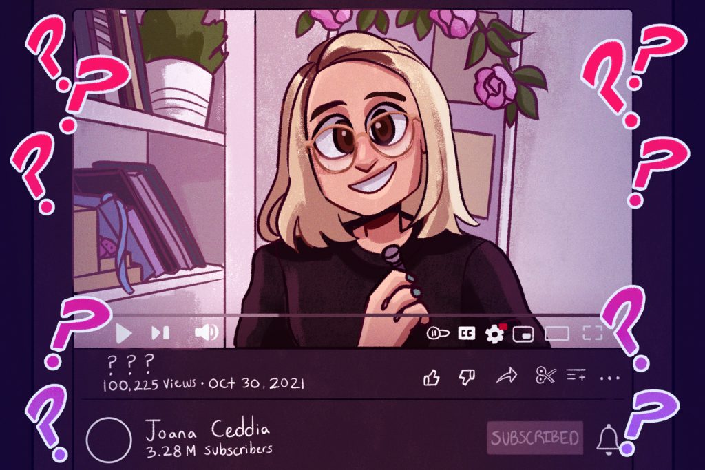 Illustration of YouTuber Joana Ceddia.