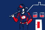 Gloomy Minor League Baseball player standing outside a house