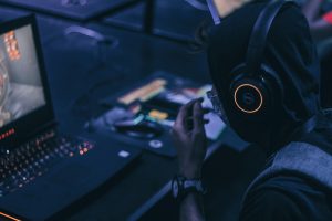 someone at their computer gaming