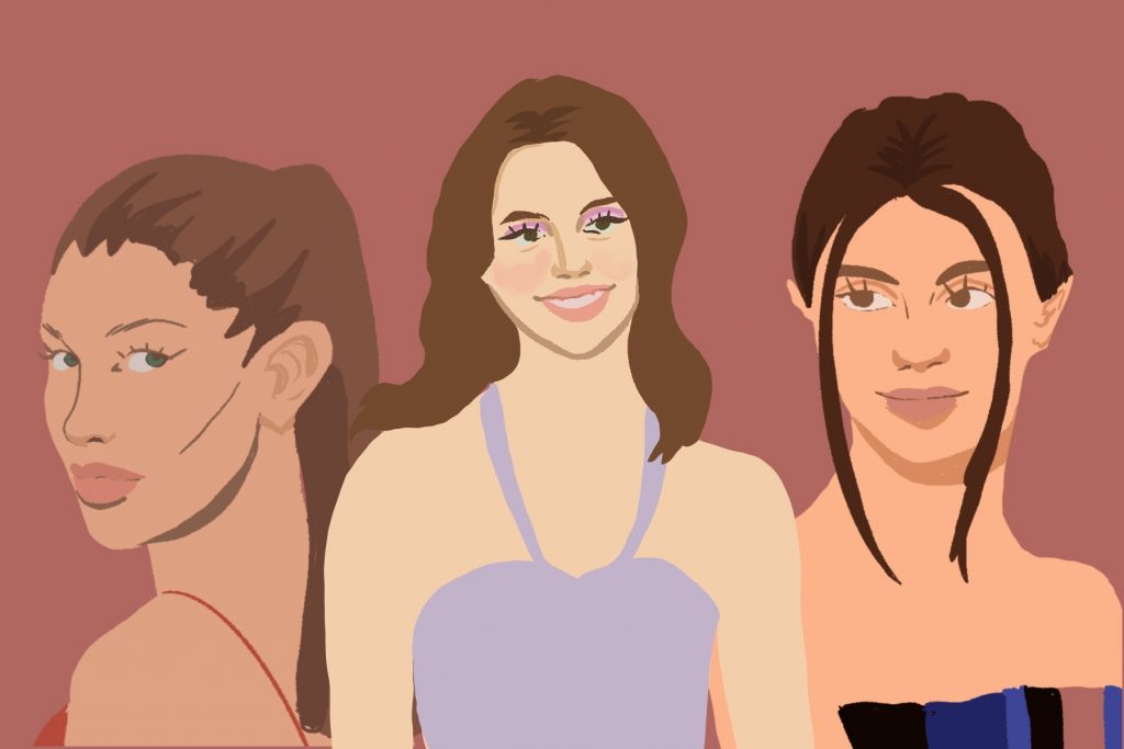 An illustration of three celebrities who are nepo babies.
