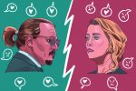 In an article about the Depp v Heard case, an illustration of the two.
