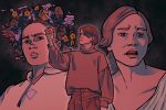In an article about 'men' a drawing shows women from horror films.