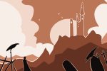 gothic horror graveyard, fog, and castle
