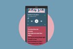 In an aritcle about Spotify's new lyric future, an illustration of a smartphone with the app opened to the lyrics of the song "Written in the Stars"