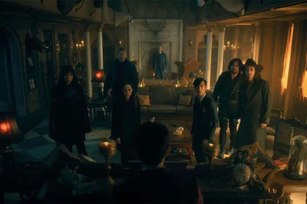 In an article about "The Umbrella Academy", a screenshot of the main characters.