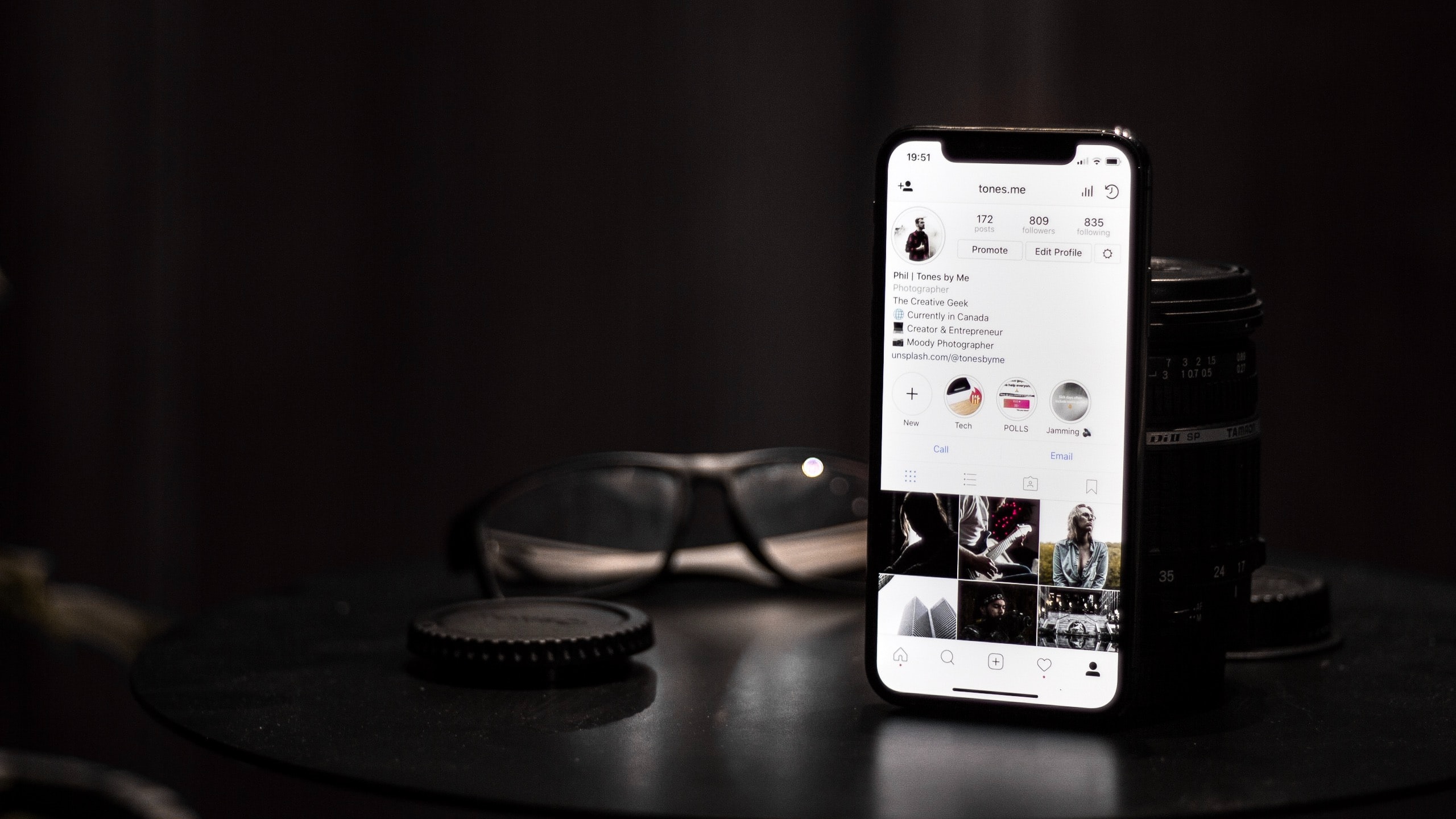 Instagram on a phone