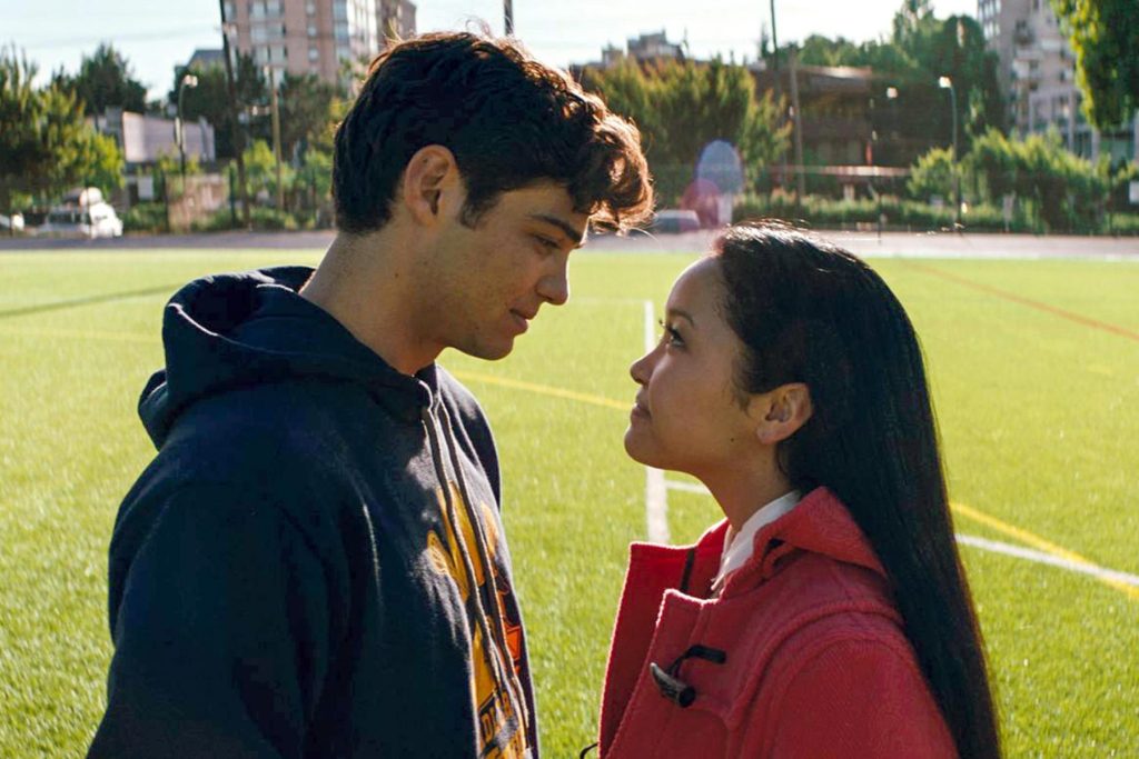 in an article about the fake love trope, a screenshot from To All the Boys I've Loved Before