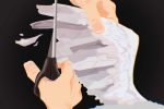 an article about birds has a drawing of a person cutting feathers off of a wing