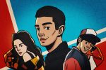 In an article about the movie 'Seoul Vibe', an illustration of 3 of the characters.