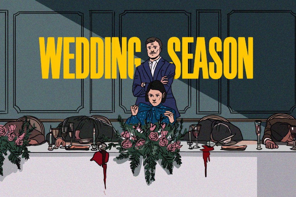 illustration of scene from wedding season