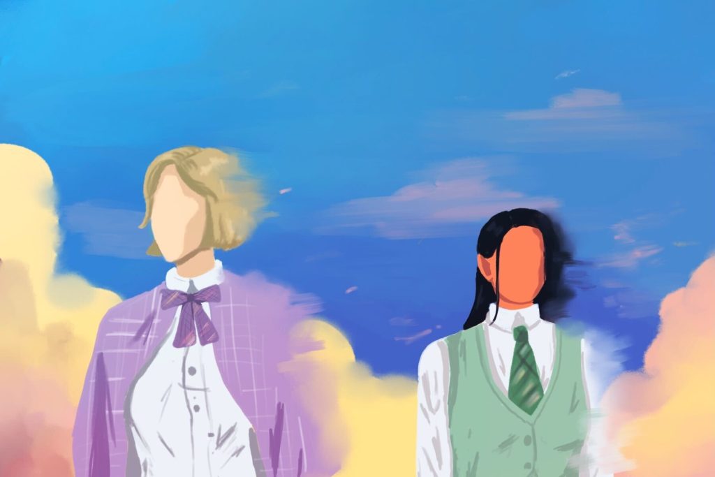 In an article about the film Do Revenge the two protagonists look on