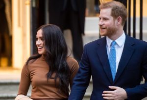 In an article about the royal family, a photograph of Prince Harry and Meghan Markle