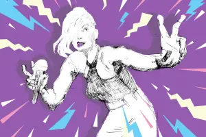In an article about Hot Forever, an illustration of Iliza Schlesinger