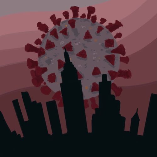 The coronavirus lurks behind the New York skyline