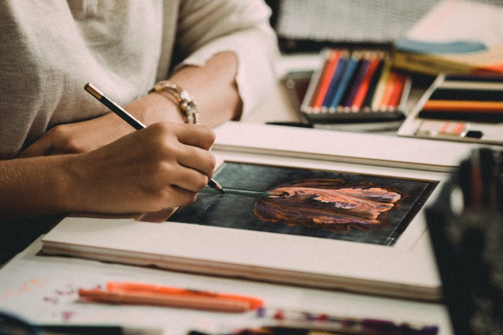 A starving artist paints a picture of an upside-down tulip