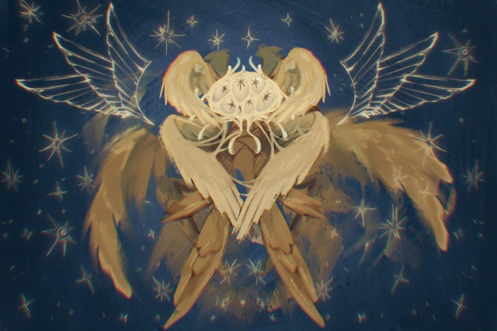 An illustration of a biblically accurate angel.