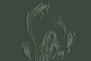 Illustration of someone doomscrolling on their phone.