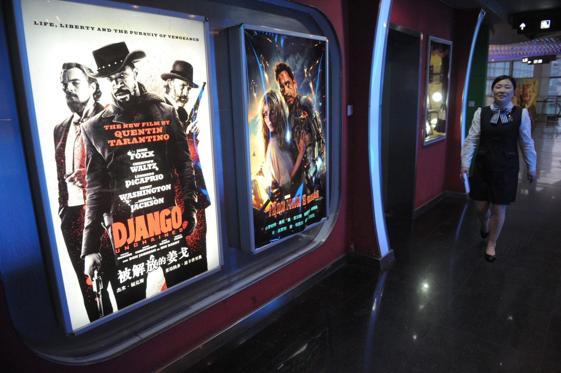 movie theater poster display