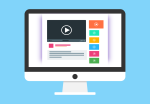 An illustration of a computer monitor displaying the YouTube web interface.
