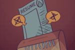 An illustration of a resume that is listed with inactive social media profiles.