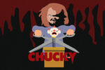 In an article about queer representation in the 'Chucky' franchise, the red-haired doll opens garden sheers in front of a jack in the box toy.