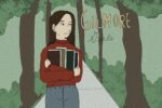 In an article about 'Gilmore Girls,' Rory strolls down a path beneath a canopy of trees and holds her books to her chest.