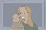 In an article about the Ruby Franke child abuse scandal, a woman with blonde hair smiles as a baby side eyes her.