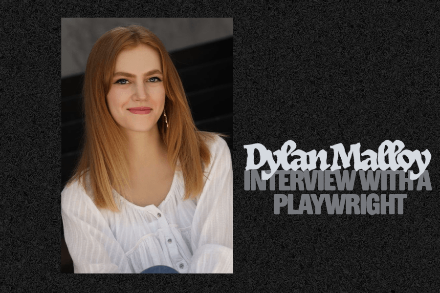 In an article about a new play premiering at Blank Theatre, a girl with blonde hair in a white shirt smiles into the camera.