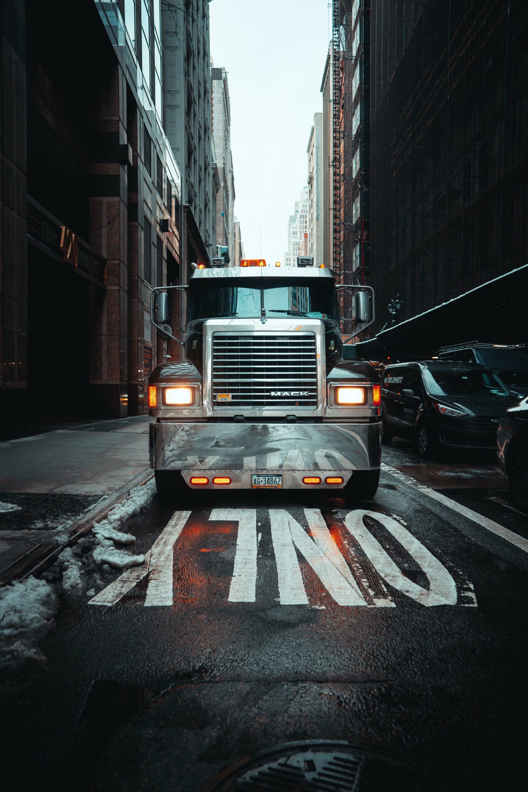 Truck on A city street