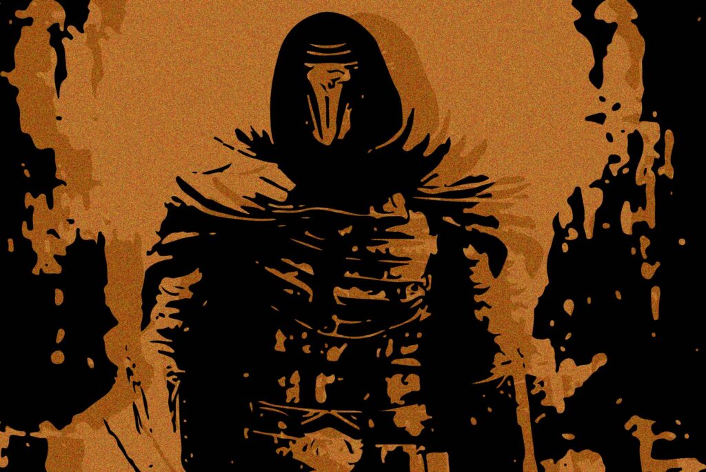 Glitching animation of Star Wars character.