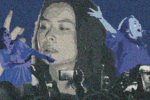 Collage of Mitski performing for a crowd.