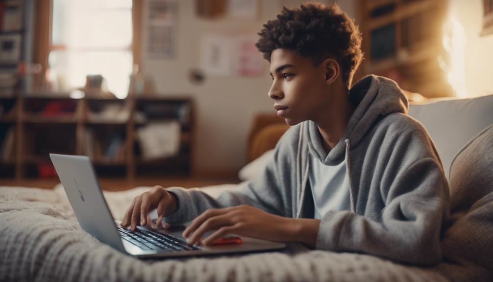 Boy in front of laptop computer